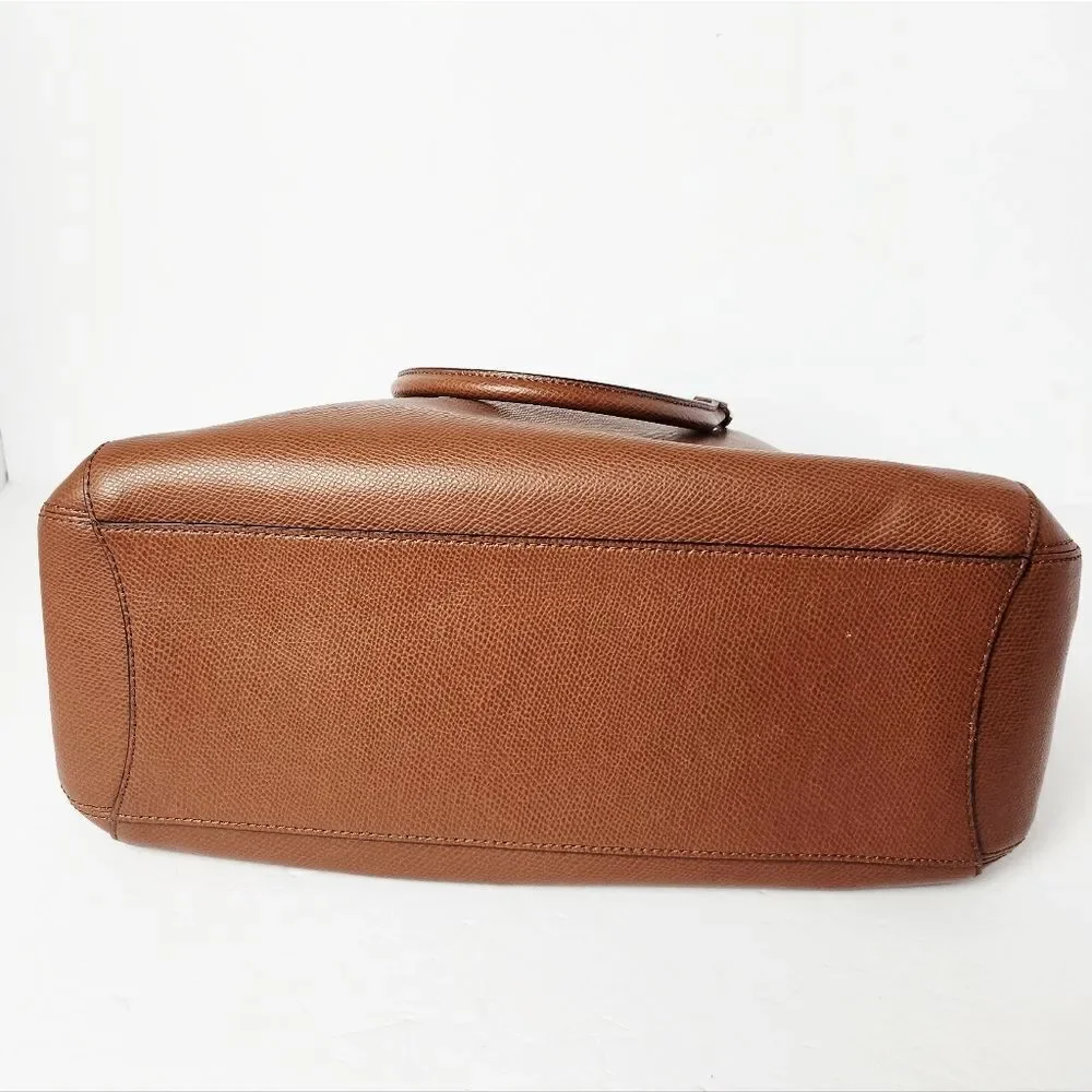 Coach Margot Carryall Satchel Saddle Brown Crossgrain Leather 13x9x5